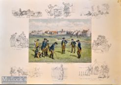 Frank Paton colour print titled “The Royal And Ancient St Andrews 1798” – c/w artist’s facsimile