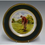 Spode Golfing Plate: Golf at St Andrews 1849 – 1919 by K Pickin, 23cm dia. From the estate of the