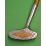 Wilson Western Sporting Goods Co wide bodied alloy and brass centre shafted duplex putter c1920s –