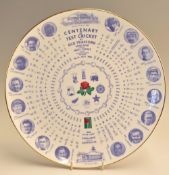 1984 Centenary of Test Cricket at Old Trafford Commemorative Coalport Plate limited edition number