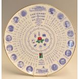 1984 Centenary of Test Cricket at Old Trafford Commemorative Coalport Plate limited edition number