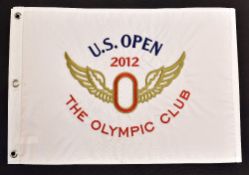 2012 US Open Golf Championship white pin flag - played at The Olympic Club San Francisco won by Webb