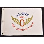 2012 US Open Golf Championship white pin flag - played at The Olympic Club San Francisco won by Webb