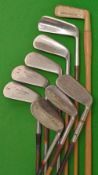 Variety of coated steel shafted clubs (9) – including 6 x Charles Winks Penn GC irons and putter;
