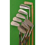 Variety of coated steel shafted clubs (9) – including 6 x Charles Winks Penn GC irons and putter;