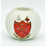 Goss Ware Match Holder: Heavy ceramic ball with golf transfer design The Golfers Arms, height 7.5cm.