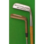 2x classic putters – Slazenger Jack Nicklaus brass wide sole blade with Gibson Maker’s Star Cleek