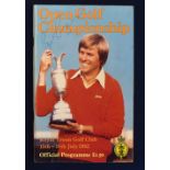 1982 Open Golf Championship programme signed by multiple major winners - played at Royal Troon and