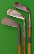 3x interesting various irons – H Steer Ceylon wide mussel back mid iron by Winton; P Hewbery,