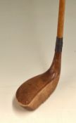 R Forgan Maxmo persimmon mallet head putter – alloy heel and toe sole inserts c/w makers shaft stamp