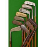 10x assorted metal and brass blade putters – M C Kinch Ridge back straight blade, later Ben Sayers