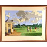 Reed, Ken – Gleneagles original gouache golf artwork for set of ltd ed prints - “1st Tee The Kings