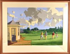 Reed, Ken – Gleneagles original gouache golf artwork for set of ltd ed prints - “1st Tee The Kings