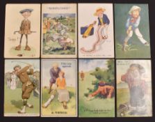 Collection of Scottish, Irish and Welsh humour related golfing postcards (14) – incl designs by L