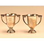 Two hallmarked silver golf trophy cups for Dean Wood Golf Club Ball & Pigot Cup both of similar