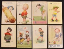 Selection of child and humour related golfing postcards (26) – incl Batch, Brian White, Henry,