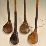 4x various scare neck woods - Crown cleek mark stamped special, D Anderson St Andrews driver,
