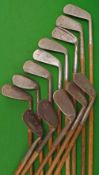 13x assorted mostly mashie and niblicks irons – Gibson Star 2 iron, Ben Sayers Mitre Brand Stop-Um