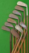 10x assorted mainly mid and long irons – Glasgow Golf Co no.1 iron rustless head, Bob Herd round