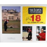 Tiger Woods (Grand Slam) 2000 St Andrews Open Golf Championship signed display - comprising signed