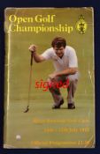 1983 Open Golf Championship signed programme-played at Royal Birkdale and signed by Jack Nicholas,