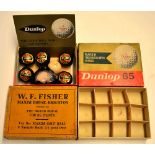 W F Fisher Brighton “Repaints” golf ball box – for 12 lattice golf balls – advertising Maxim Golf