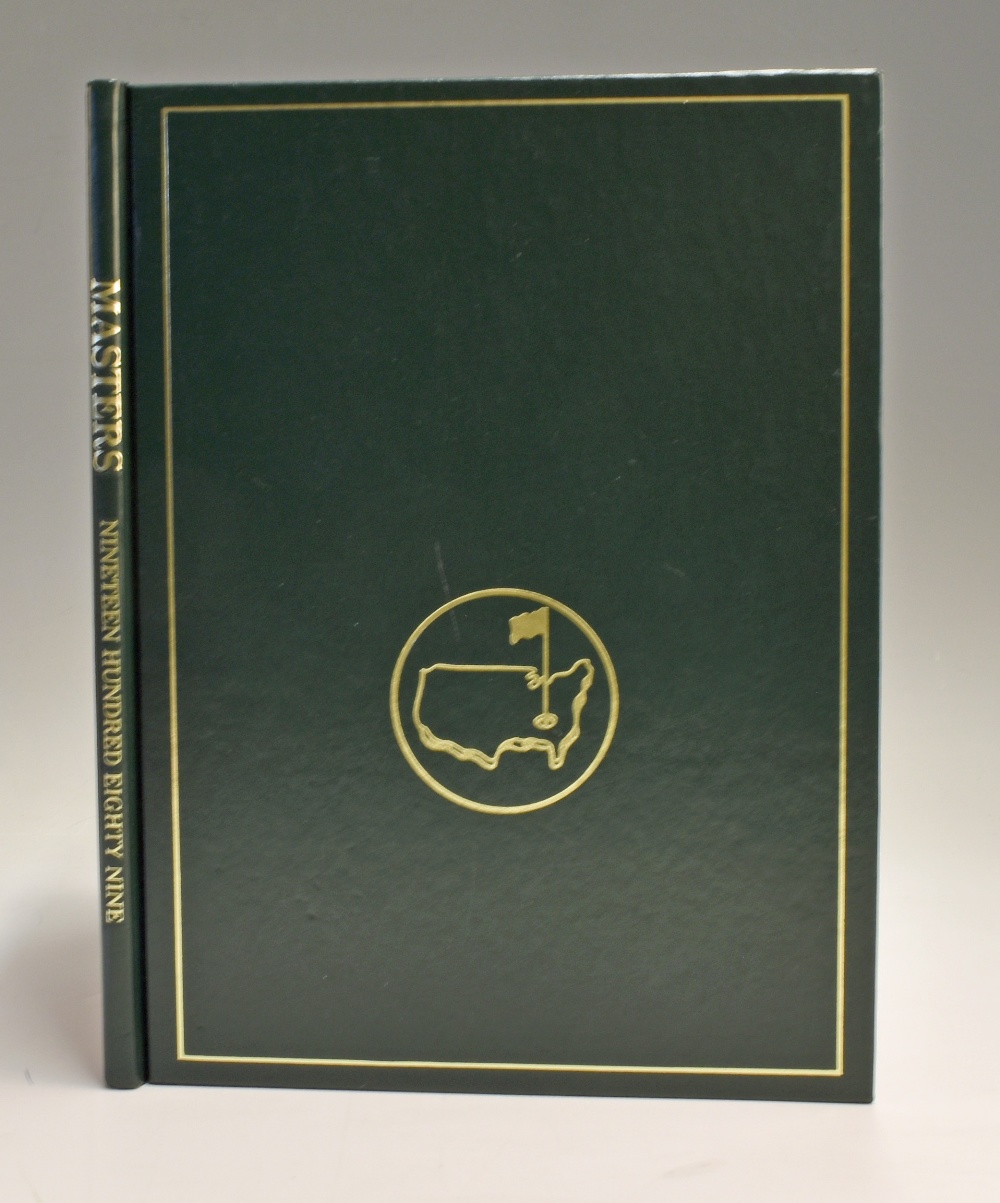 Masters Golf Annual 1989 - signed by the winner Nick Faldo - in the original green leather and