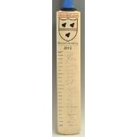 Multi-signed 2012 Worcestershire County Cricket Club Bat with 21x autographs featuring Mitchell, M