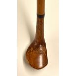 Willie Watt RAC Club Epsom Sunday Golf Walking Stick a light stained wooden driver head with black