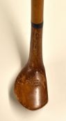 Willie Watt RAC Club Epsom Sunday Golf Walking Stick a light stained wooden driver head with black