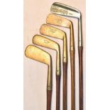 Collection of interesting brass and metal blade putters by well-known makers (5) – scarce extra deep