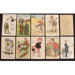 Collection of 27 early humour golfing postcards – mostly c1900s to 1930s with Ewart Misgrove,