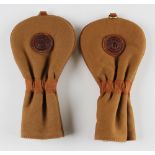 2x New Tourbon Classic Outdoor Gear canvas and leather golf club head covers – sheep skin lined –
