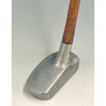 Schenectady Style modified alloy mallet head centre shaft putter - stamped with letter K to the