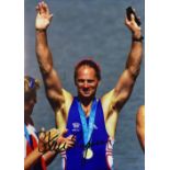 Rowing - Sir Steve Redgrave signed Colour Print signed to the front in ink, measures 21x29cm approx.