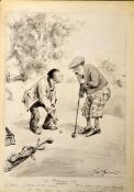 Bert Thomas (1883-1966) “A FRAME UP” original pen and ink golf cartoon signed by the artist with