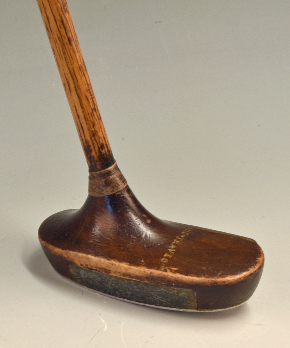 An early and original “The Travis” wooden mallet centre shaft putter – with full brass face plate, - Image 3 of 3