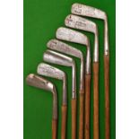 7x various putters - Anderson mussel back blade putter, Spalding Gold Medal Flange straight blade, R