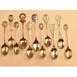 20x assorted hallmarked silver golf teaspoons – with assorted designs and hallmarks incl East