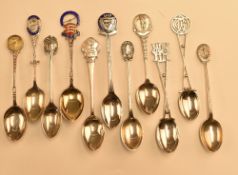 20x assorted hallmarked silver golf teaspoons – with assorted designs and hallmarks incl East