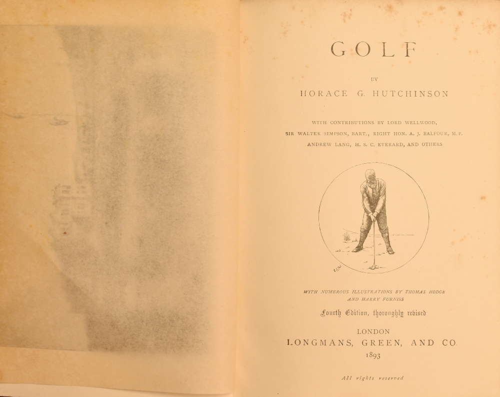 Hutchinson, Horace G - "Golf - Badminton Library" special 4th ed 1893 in half leather and marble - Image 2 of 2