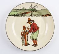 Royal Doulton Golfers series ware plate – decorated with Crombie style golf figures and saying ‘