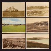 Collection of 5x Welsh and 1x Portrush N. Ireland Golf Course and Golf Club post cards from 1930s