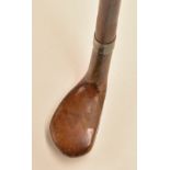 Scarce D Anderson Sunday golf walking stick fitted with light stained persimmon golf club handle
