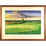 Reed, Ken – Gleneagles original gouache golf artwork for set of ltd ed prints - “Hotel from The 17th