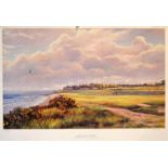 Andrew Welch signed ltd ed colour golf print – “Nairn Golf Course” signed by the artist in pencil to