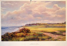 Andrew Welch signed ltd ed colour golf print – “Nairn Golf Course” signed by the artist in pencil to