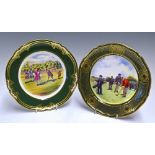 Pair of Spode Plates: One by K Pickin ‘Golf at Blackheath 1775’ and Antique Golf Series No.1 limited