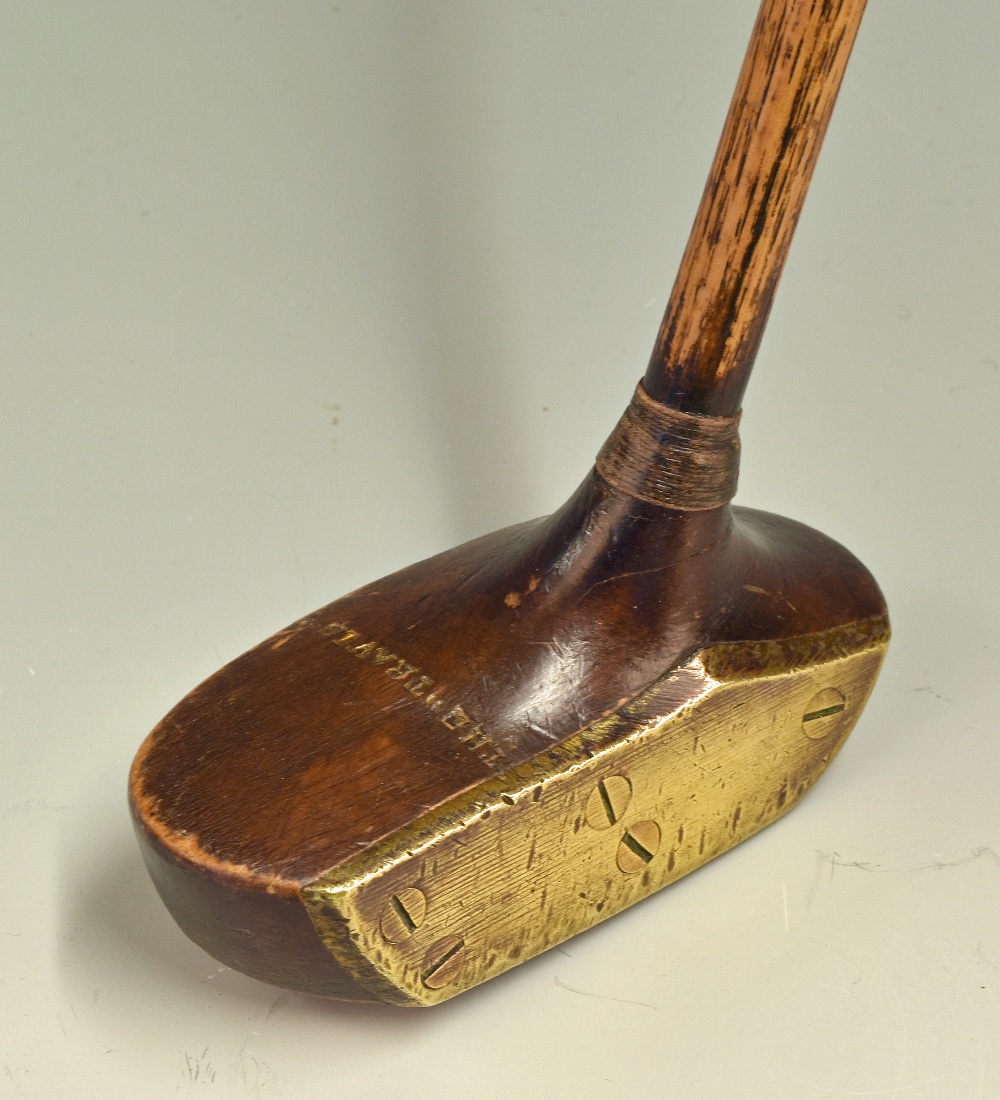 An early and original “The Travis” wooden mallet centre shaft putter – with full brass face plate, - Image 2 of 3