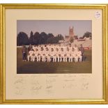 Worcestershire County Cricket signed Framed Display with a team photograph with autographs below